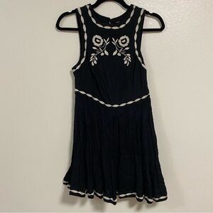 Free People Dress Women’s Size 0 Black White Delightful Birds of Feather Dress